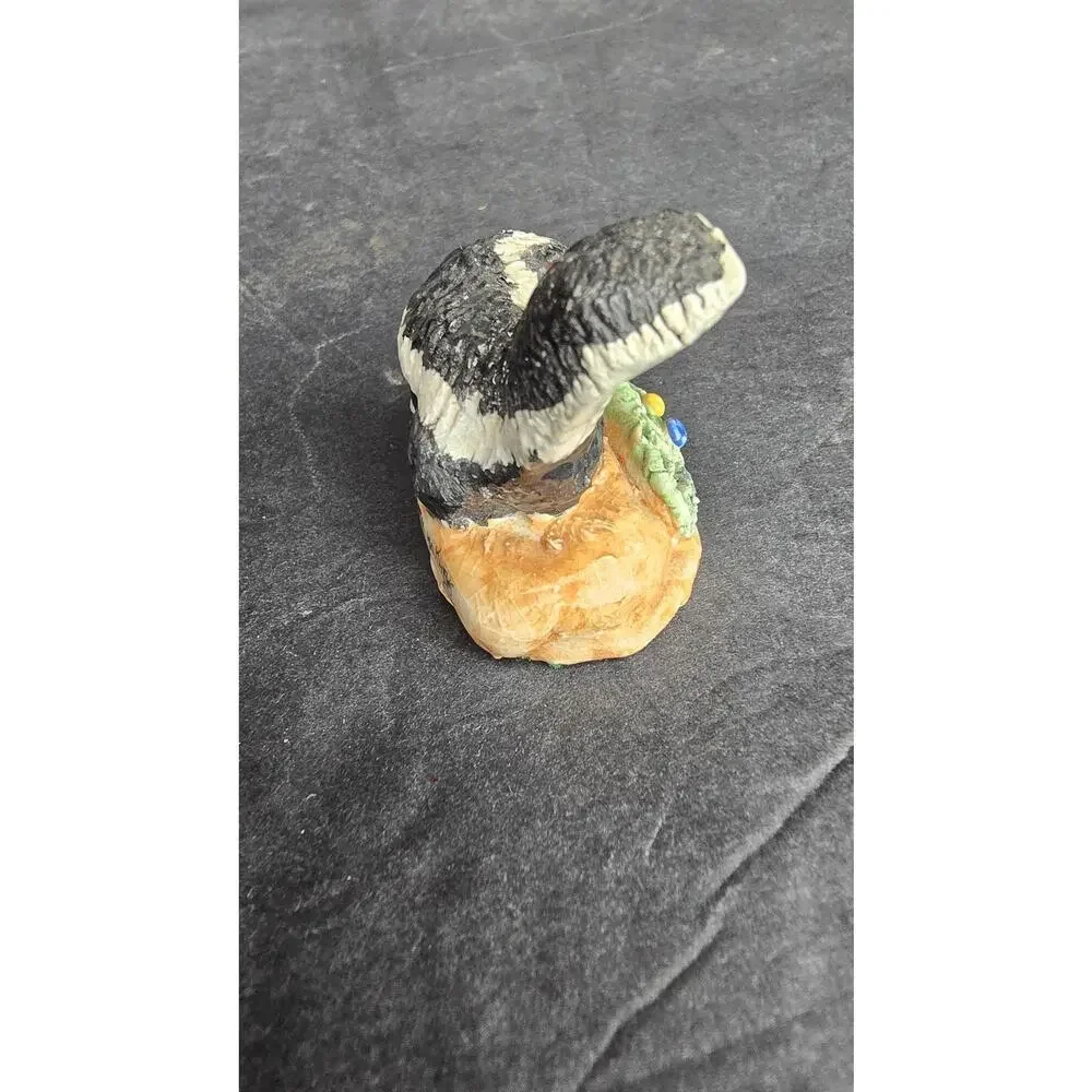 Vintage Basil Matthews Skunk Figurine Signed Hand Painted Ceramic Miniature